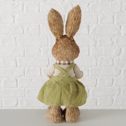 Kaninfigur Dreng/Pige Brun, Gr�n Polystyrenplastik, polystyrenskum, polyester, halm 14x13x43 cm