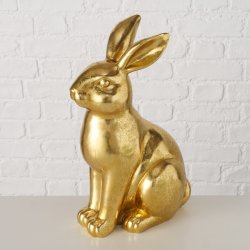 Kanin figur guld polyresin D:16,5 B:24 H:39 cm