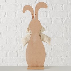 Kaninfigur i tr� m/sl�jfe Brun L:15 B:6 H:40 cm