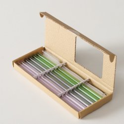 My Cozy House - 6 stk. Glassuger�r m/renser L: 20 cm. Gr�n. Gr� &amp; Lyser�d