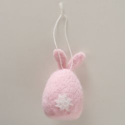 H�ngende figur kanin/�g (leveres assorteret) Polyester bl�, gr�n, rosa, lilla H:9cm