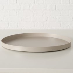 Rund Metal Bakke pulver lakeret Sand : 51 cm. 
