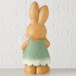 Kaninfigur i keramik brun og gr�n L:22 B:18,5 H:50 cm