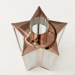 Lanterne Stjerne Rosegold H: 41,5 : 22 cm. 