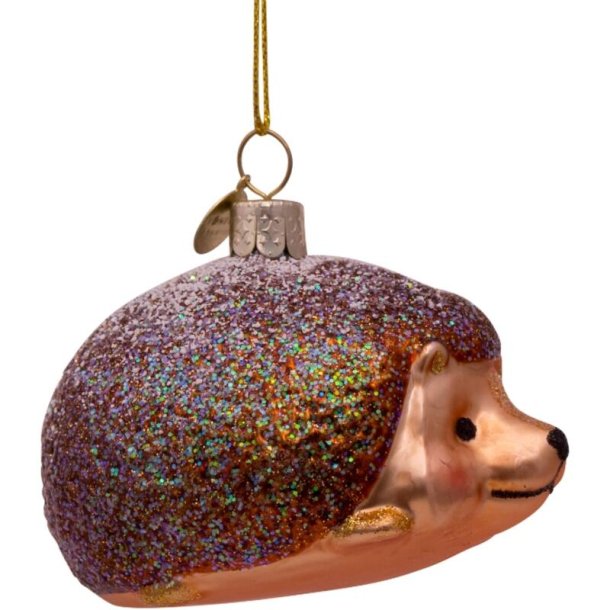 Vondels - Glaskugle brunt pindsvin 6 cm