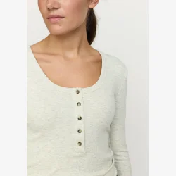Soft Rebels - SRLavana Lang�rmet T-Shirt m. knapper M�rk Hvid 