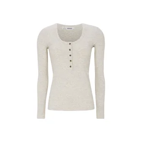 Soft Rebels - SRLavana Lang�rmet T-Shirt m. knapper M�rk Hvid 
