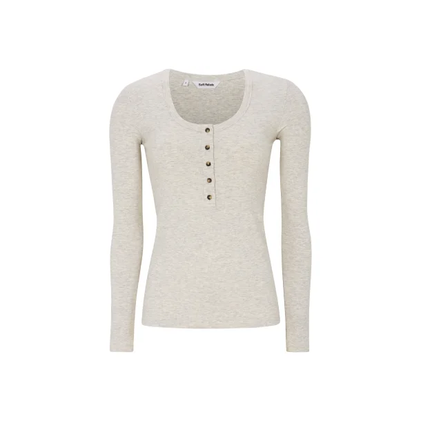 Soft Rebels - SRLavana Lang�rmet T-Shirt m. knapper M�rk Hvid 