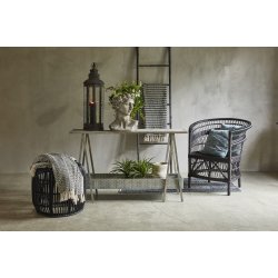 Konsolbord m/hylde 125x35x77cm i metal