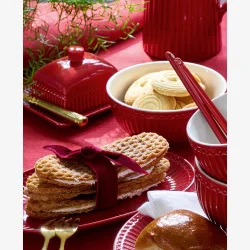 GreenGate Everyday Alice oval kagetallerken bordeaux rd L: 14,5 cm.