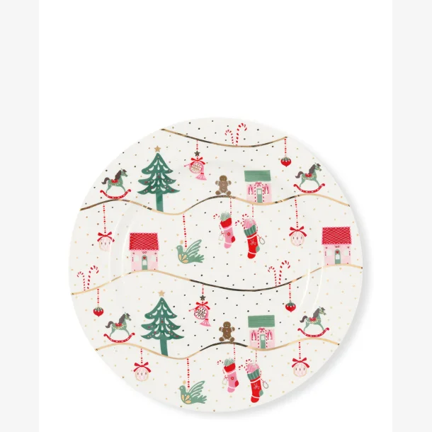 GreenGate Laura Christmas Gold tallerken Dia: 20,5cm.