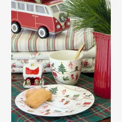 GreenGate Laura Christmas Gold tallerken Dia: 20,5cm.