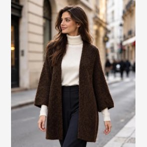 Lisbeth Merrild - Cardigan Strik Brun Onesize
