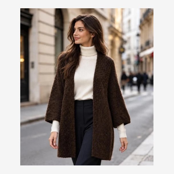 Lisbeth Merrild - Cardigan Strik Brun Onesize