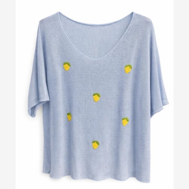 Strik m. citroner Bl� Onesize