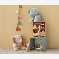 Maileg - Elefantbamse Bl�/gr� H:45 cm.