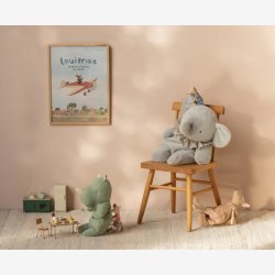Maileg - Elefantbamse Bl�/gr� H:45 cm.