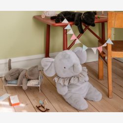 Maileg - Elefantbamse Bl�/gr� H:45 cm.
