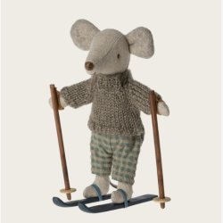 Maileg - Vintermus med Ski - Storebror