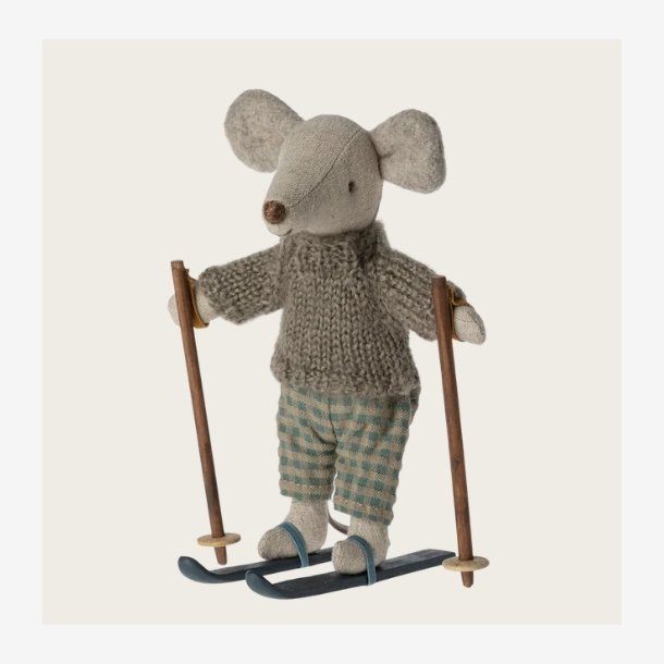 Maileg - Vintermus med Ski - Storebror