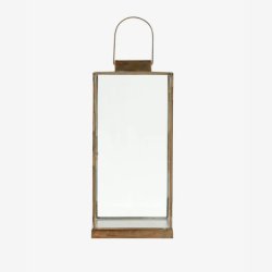 NORDAL - Antique Lanterne m. flad top Jern Guld Finish B:19 D:19 H:42 cm. V�gt: 2,4kg.