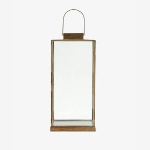NORDAL - Antique Lanterne m. flad top Jern Guld Finish B:19 D:19 H:42 cm. V�gt: 2,4kg.
