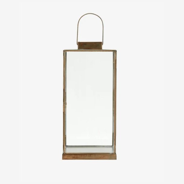 NORDAL - Antique Lanterne m. flad top Jern Guld Finish B:19 D:19 H:42 cm. V�gt: 2,4kg.