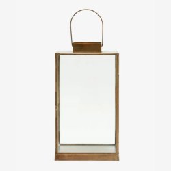 NORDAL - Antique Lanterne m. flad top Jern Guld Finish B:19 D:19 H:35 cm. V�gt: 2,04kg.