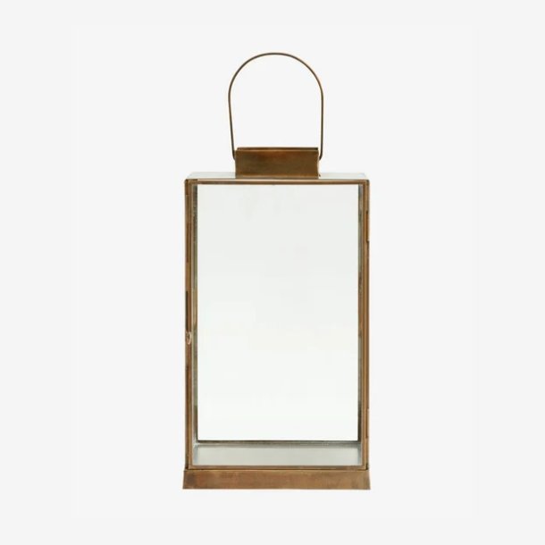 NORDAL - Antique Lanterne m. flad top Jern Guld Finish B:19 D:19 H:35 cm. V�gt: 2,04kg.