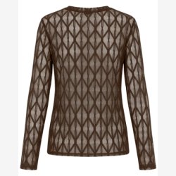 LUXZUZ - Segberg Lace T-Shirt - Bark Brown