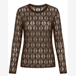 LUXZUZ - Segberg Lace T-Shirt - Bark Brown