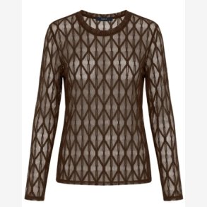 LUXZUZ - Segberg Lace T-Shirt - Bark Brown