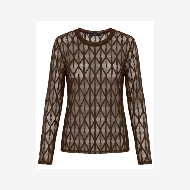 LUXZUZ - Segberg Lace T-Shirt - Bark Brown