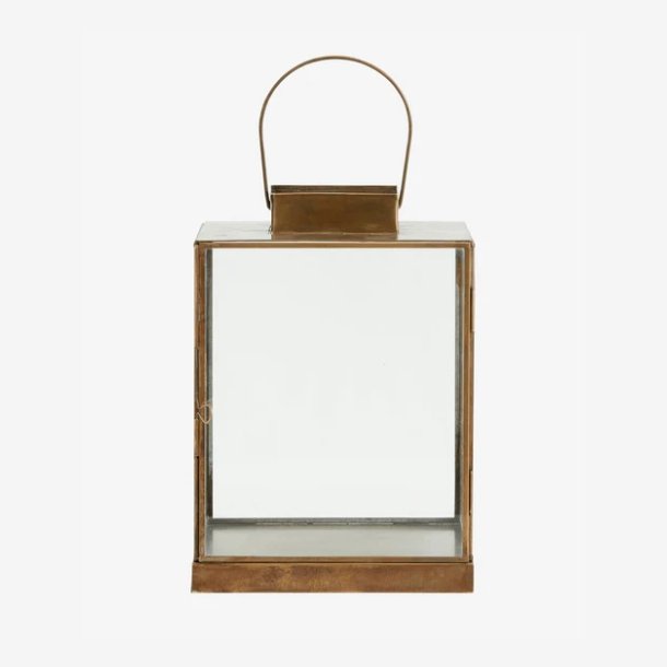 NORDAL - Antique Lanterne m. flad top Jern Guld Finish B:19 D:19 H:27 cm. V�gt: 1,57kg.