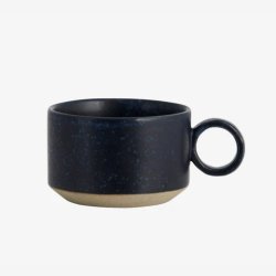 NORDAL - Grainy Tekop m. hank Keramik M�rkebl� H:5,5 D:8,5 cm.