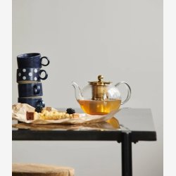 NORDAL - Grainy Tekop m. hank Keramik M�rkebl� H:5,5 D:8,5 cm.