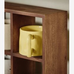 NORDAL - Kop m. hank Organisk form Gul Stent�j H:8 D:9,5 cm.