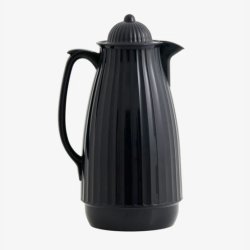 NORDAL - Termokande Ribbet design Sort PP/Glas H:29 D:13 cm.