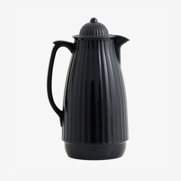 NORDAL - Termokande Ribbet design Sort PP/Glas H:29 D:13 cm.