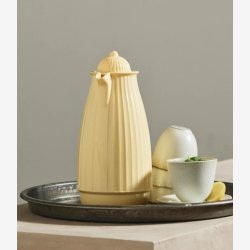 NORDAL - Termokande Ribbet design Gul PP/Glas H:29 D:13 cm.