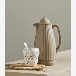 NORDAL - Termokande Ribbet design Beige PP/Glas H:29 D:13 cm.
