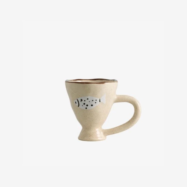 NORDAL - Kop m. hank Sandfarvet m. fisk L:11 H:10 D:9 cm.