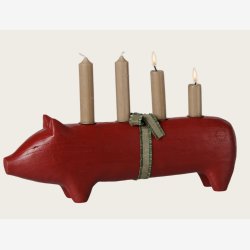 Maileg - Tr�lysestage Gris Advent R�d 13,5x38 cm.