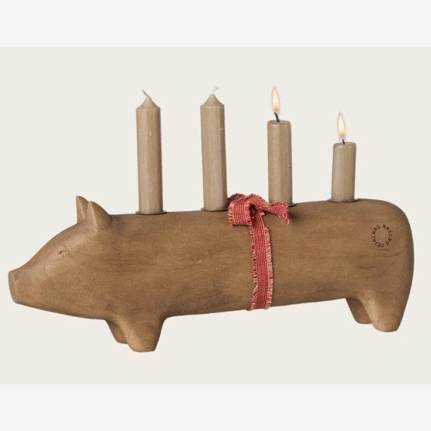 Maileg - Tr�lysestage Gris Advent Natur 13,5x38 cm.