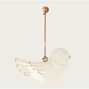 Maileg - Metaloph�ng Fugl R�hvid/guld