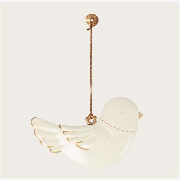 Maileg - Metaloph�ng Fugl R�hvid/guld