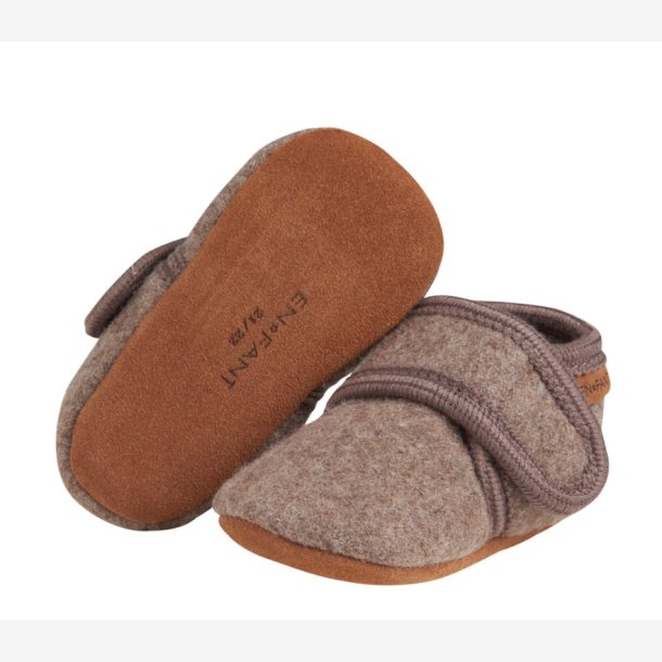 En Fant - Baby Wool Slippers - Walnut