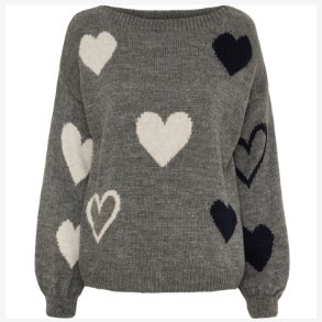 Marta Du Ch�teau - Strik m. Hjerter M�rkegr�