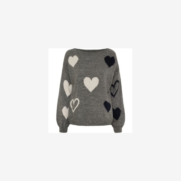 Marta Du Ch�teau - Strik m. Hjerter M�rkegr�