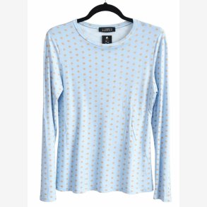 Lang�rmet T-shirt m. prikker Bl� Onesize Viskose/Elastan